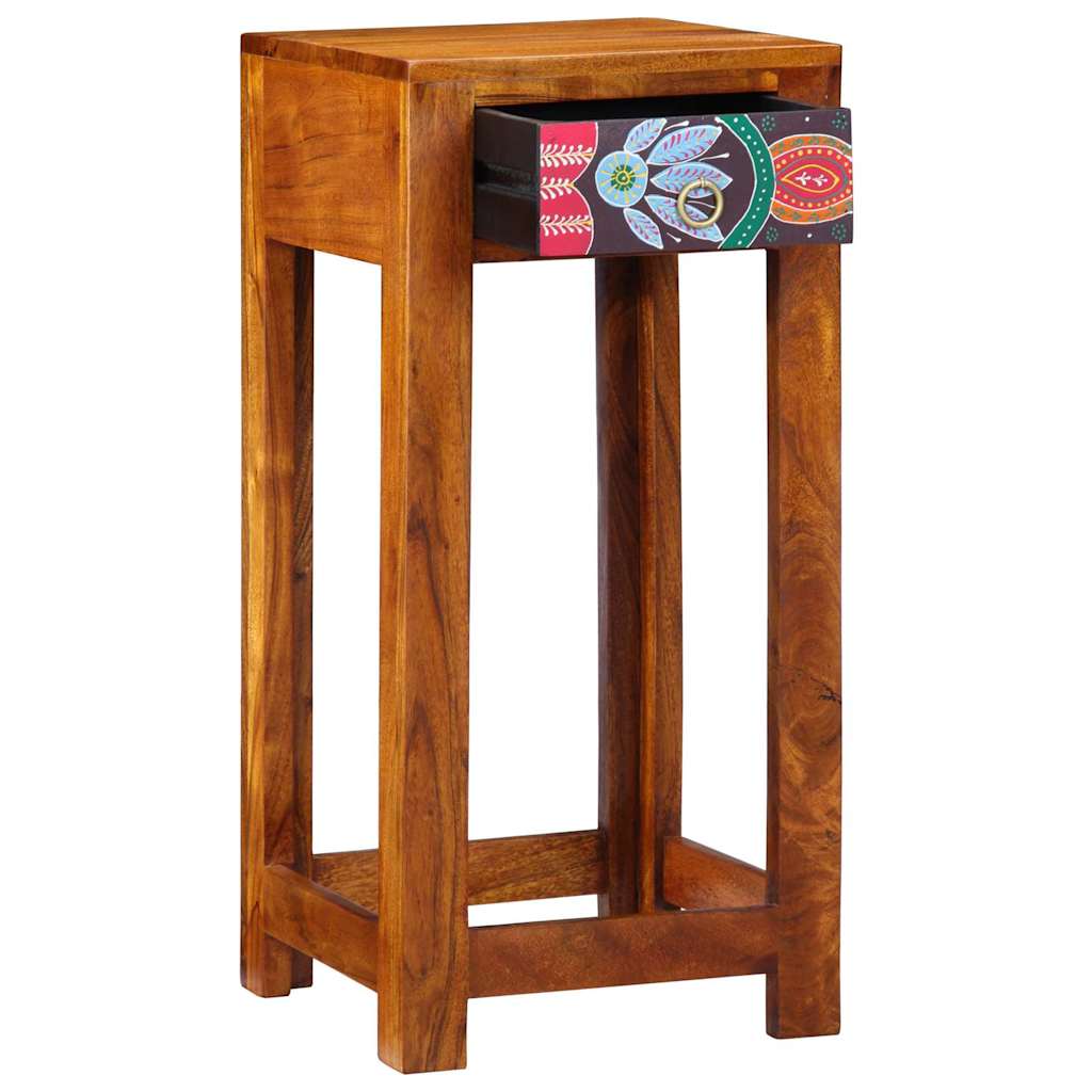 Florale Endtabelle mit Schubladen Braun 35 x 35 x 75 cm