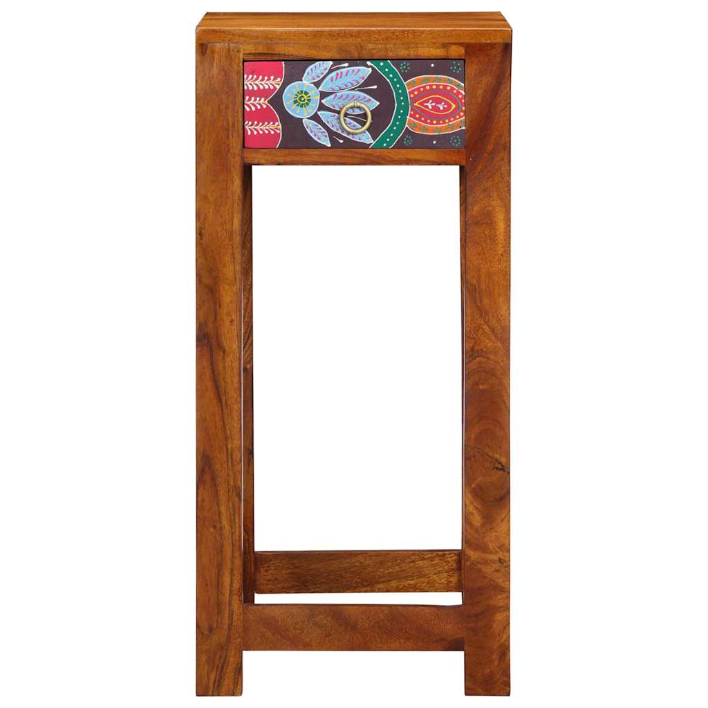Florale Endtabelle mit Schubladen Braun 35 x 35 x 75 cm