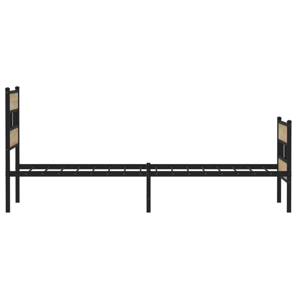 Metallbett ohne Matratze Sonoma-Eiche 75x190 cm