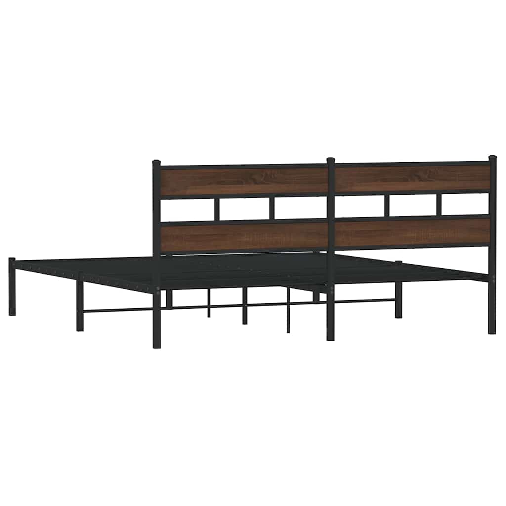 Bettgestell ohne Matratze mit Kopfteil Braun Eiche 190x200 cm