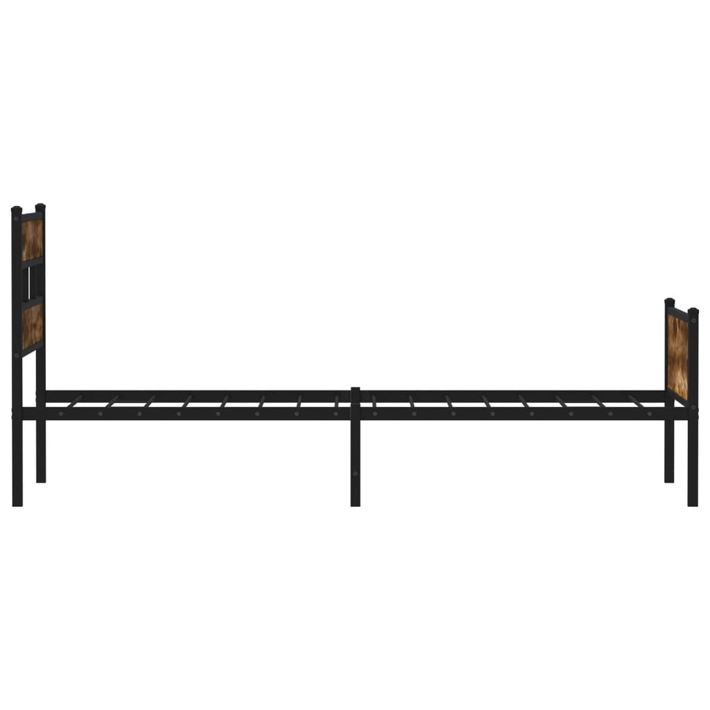 Bettgestell ohne Matratze Räuchereiche 100x200 cm Holzwerkstoff