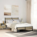 Metallbett ohne Matratze Sonoma-Eiche 120x200 cm