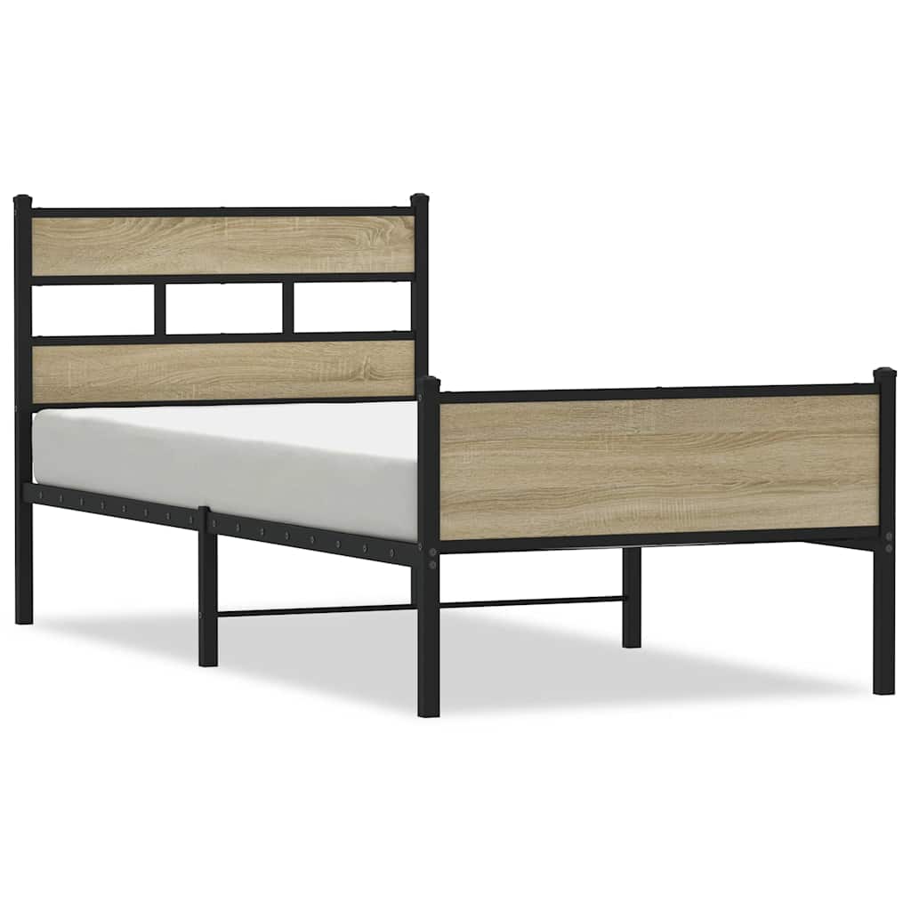 Bettgestell ohne Matratze Sonoma-Eiche 90x200 cm Holzwerkstoff