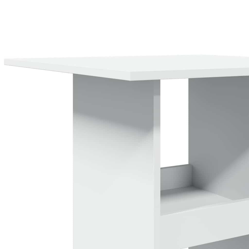 Bartisch mit Ablagen Weiß 60x60x102 cm Holzwerkstoff