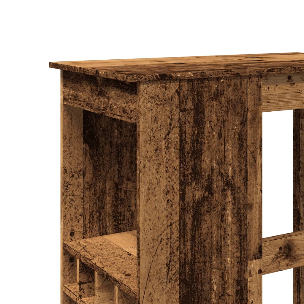 Bartisch mit Regal Altholz-Optik 90x47,5x103,5 cm Holzwerkstoff
