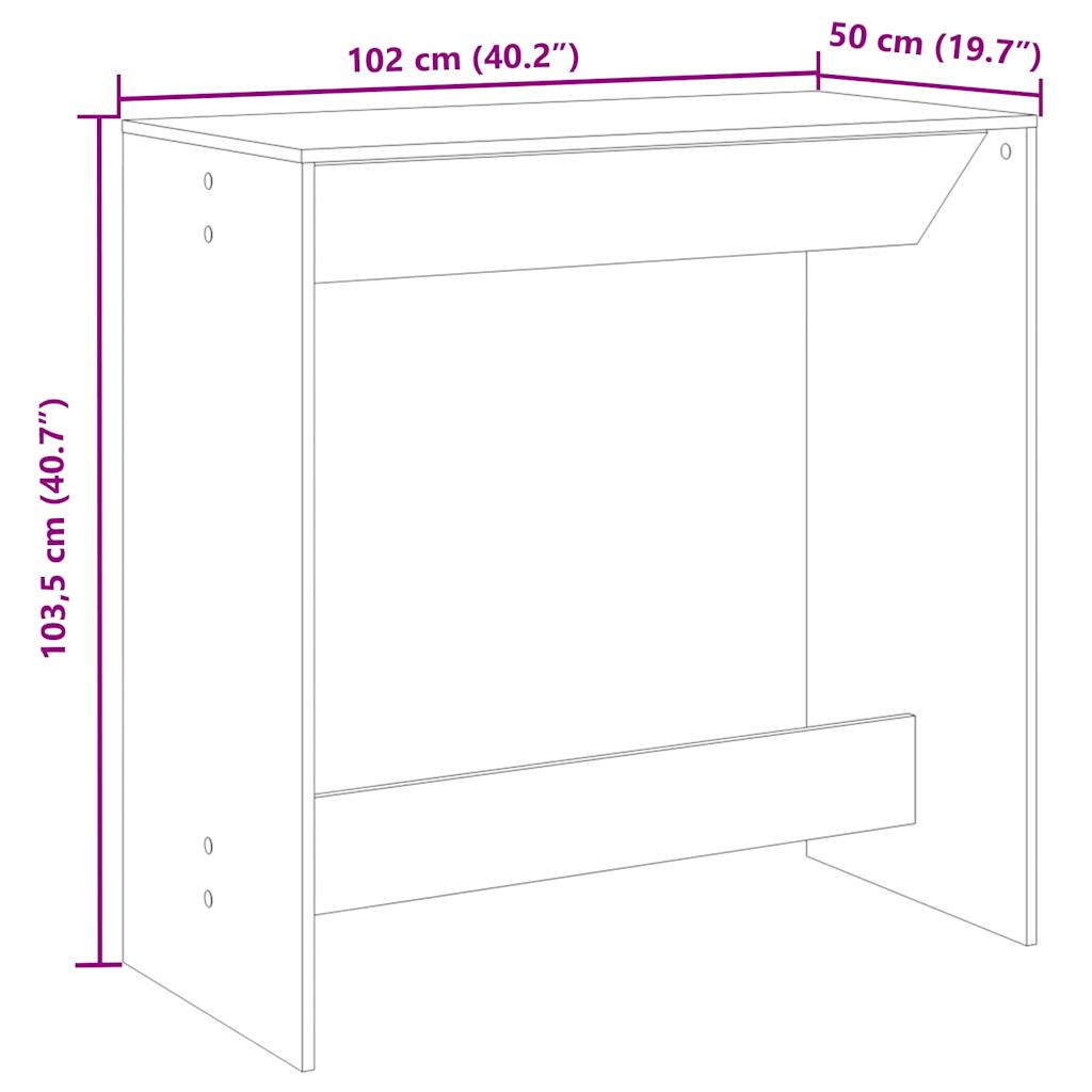Bartisch Grau Sonoma 102x50x103,5 cm Holzwerkstoff
