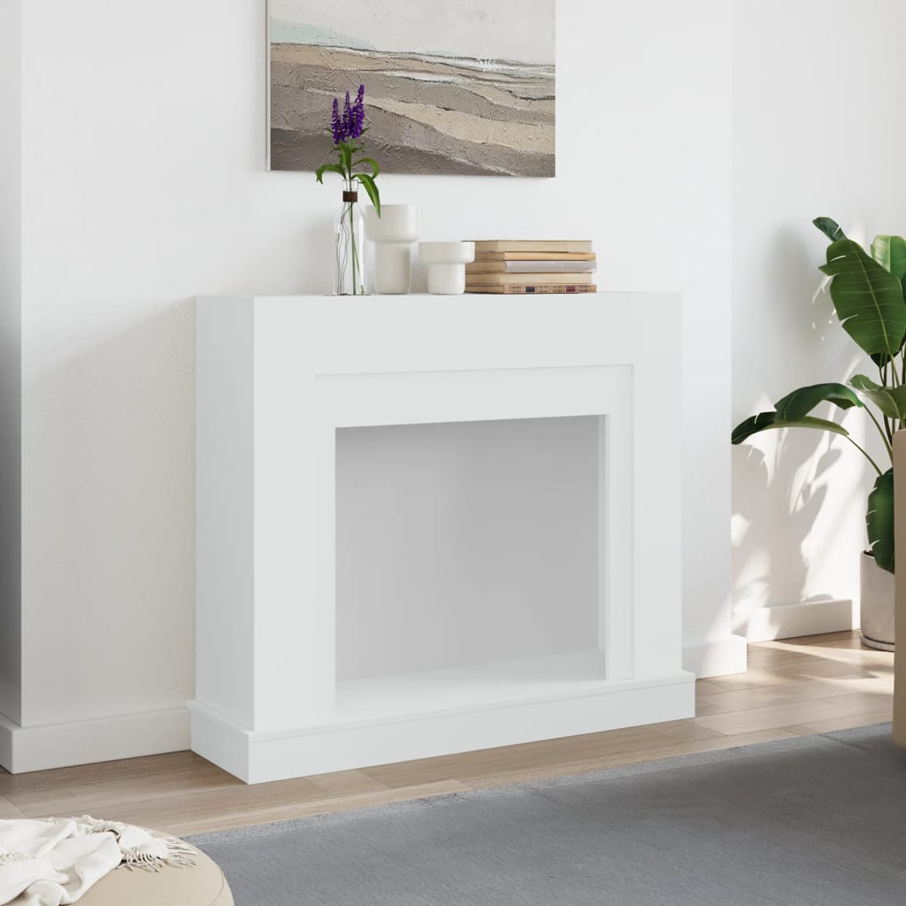 Kaminumrandung Weiß 100x30x87,5 cm Holzwerkstoff