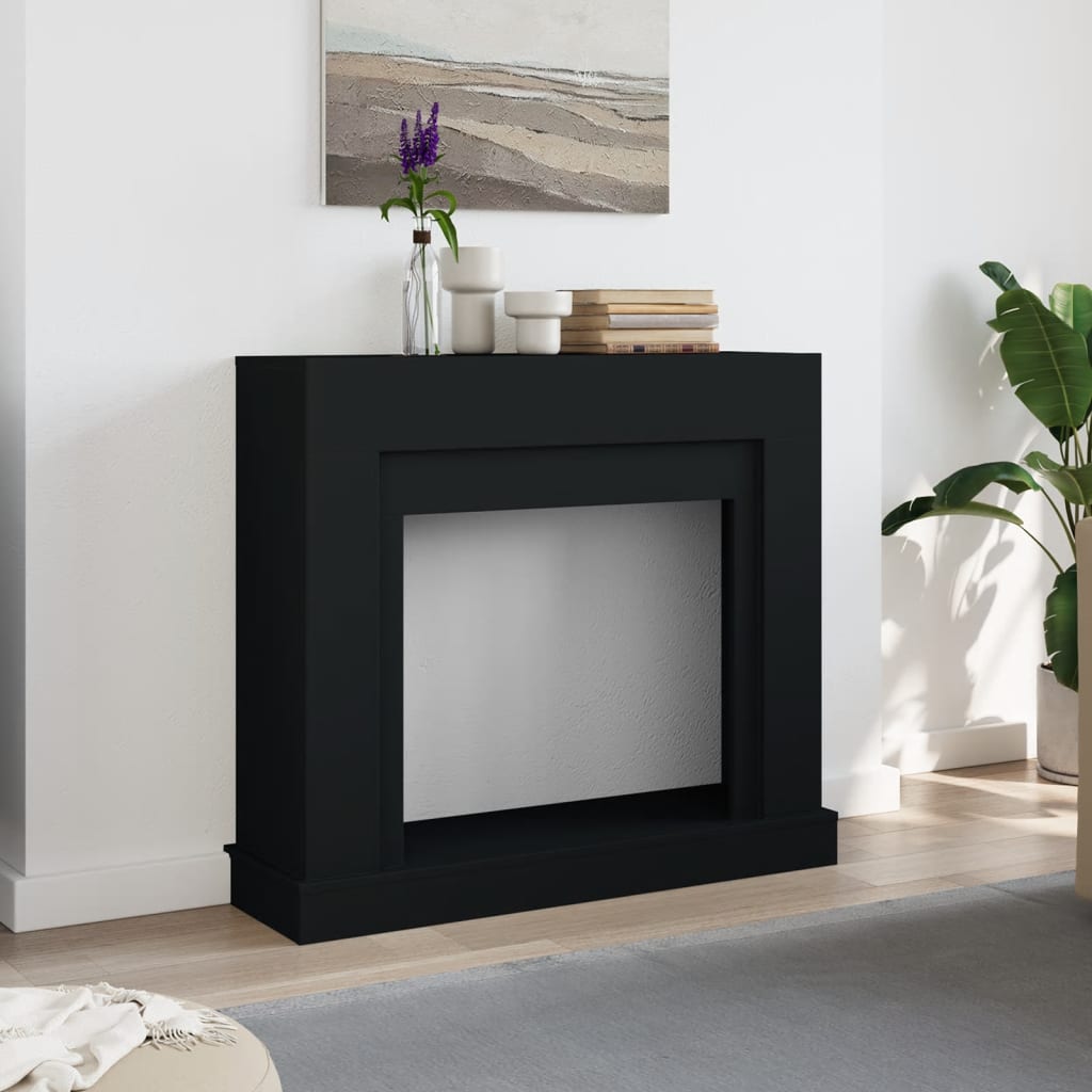 Kaminumrandung Schwarz 100x30x87,5 cm Holzwerkstoff