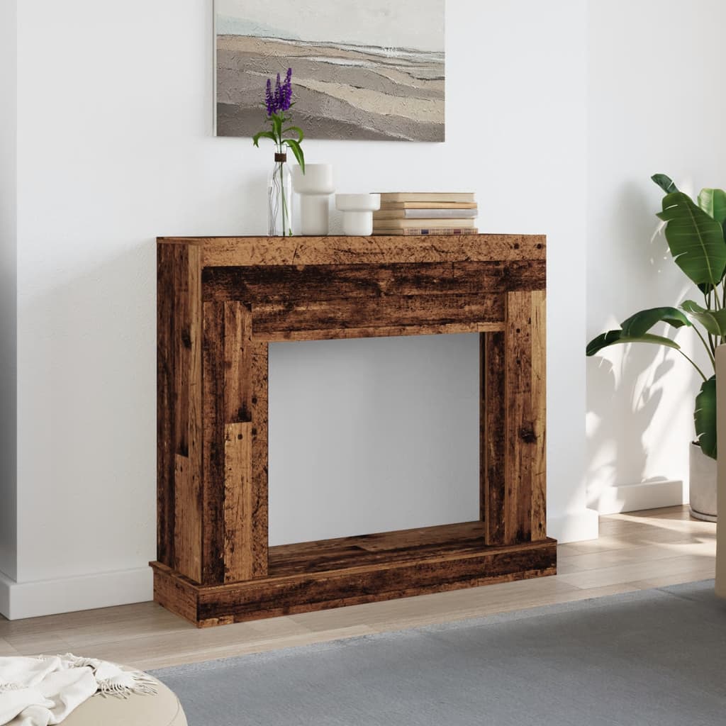 Kaminumrandung Altholz-Optik 100x30x87,5 cm Holzwerkstoff