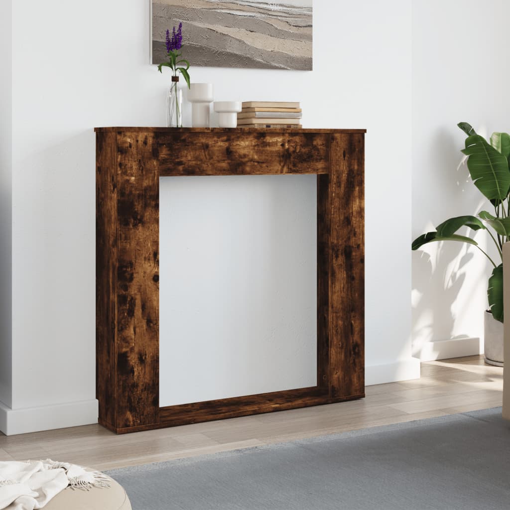 Kaminumrandung Räuchereiche 100x20x100 cm Holzwerkstoff