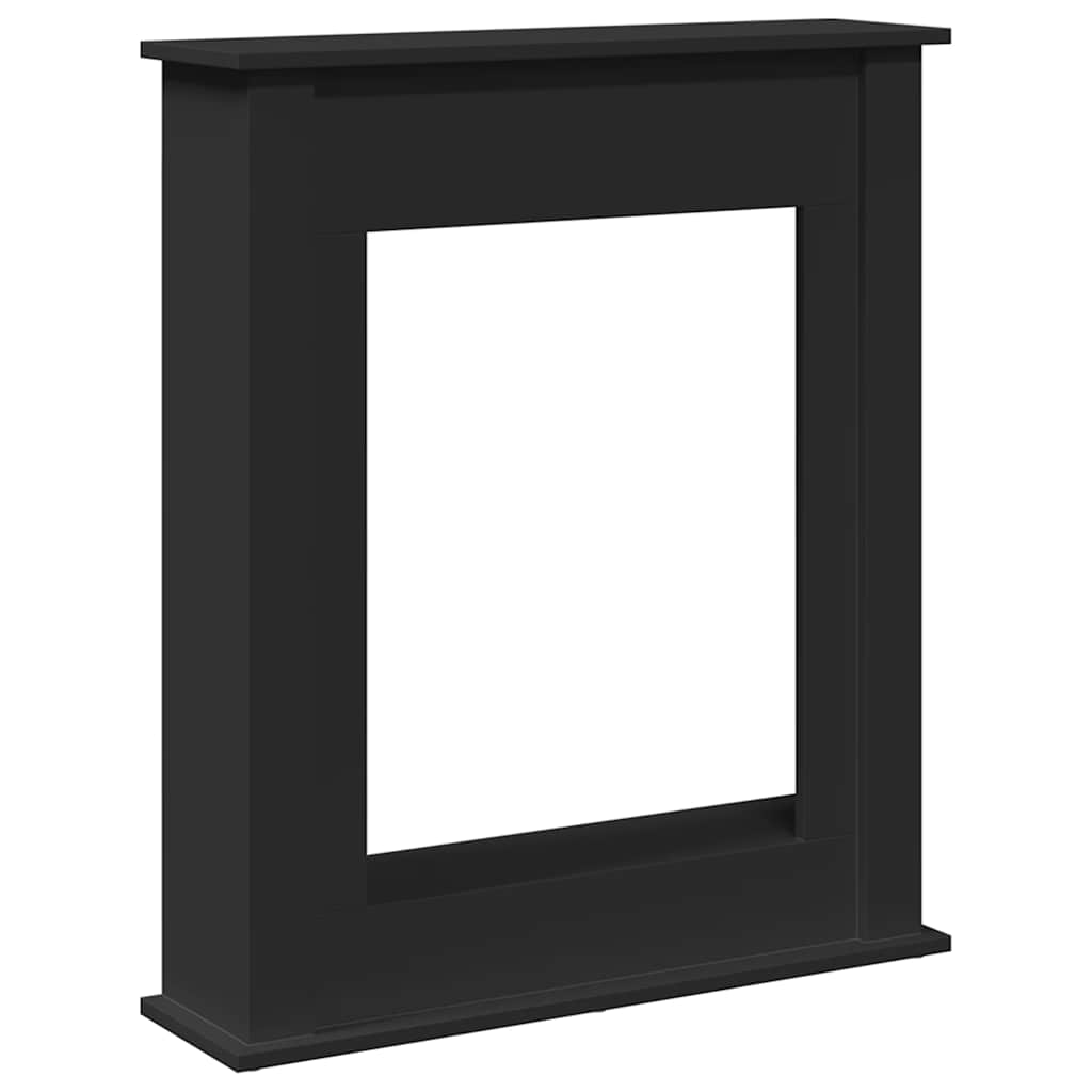 Kaminumrandung Schwarz 75x20x87,5 cm Holzwerkstoff