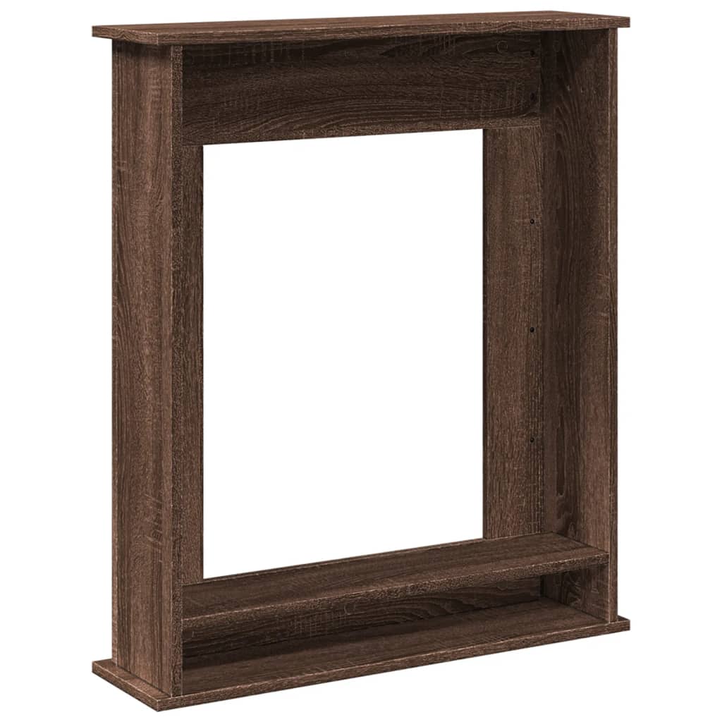 Kaminumrandung Braun Eichen-Optik 75x20x87,5 cm Holzwerkstoff