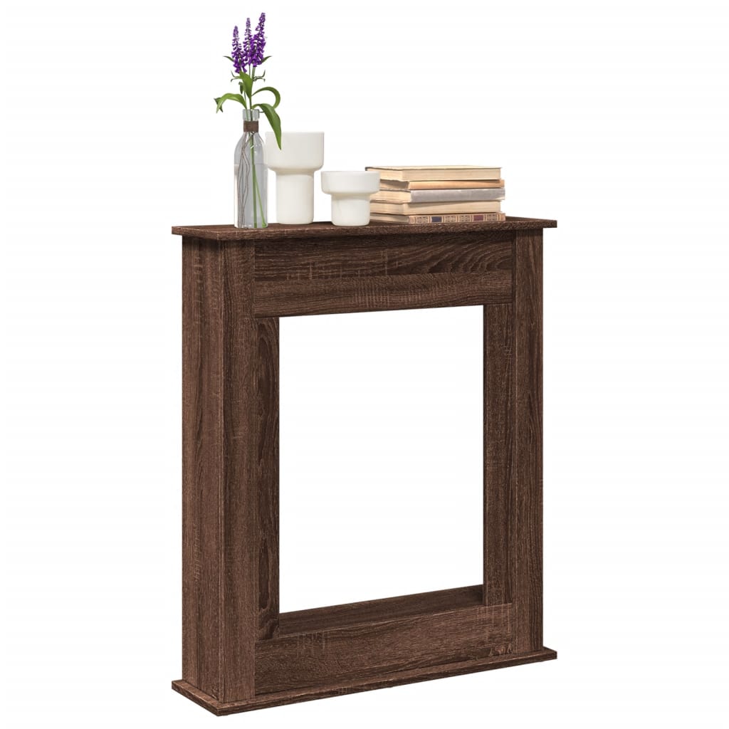 Kaminumrandung Braun Eichen-Optik 75x20x87,5 cm Holzwerkstoff
