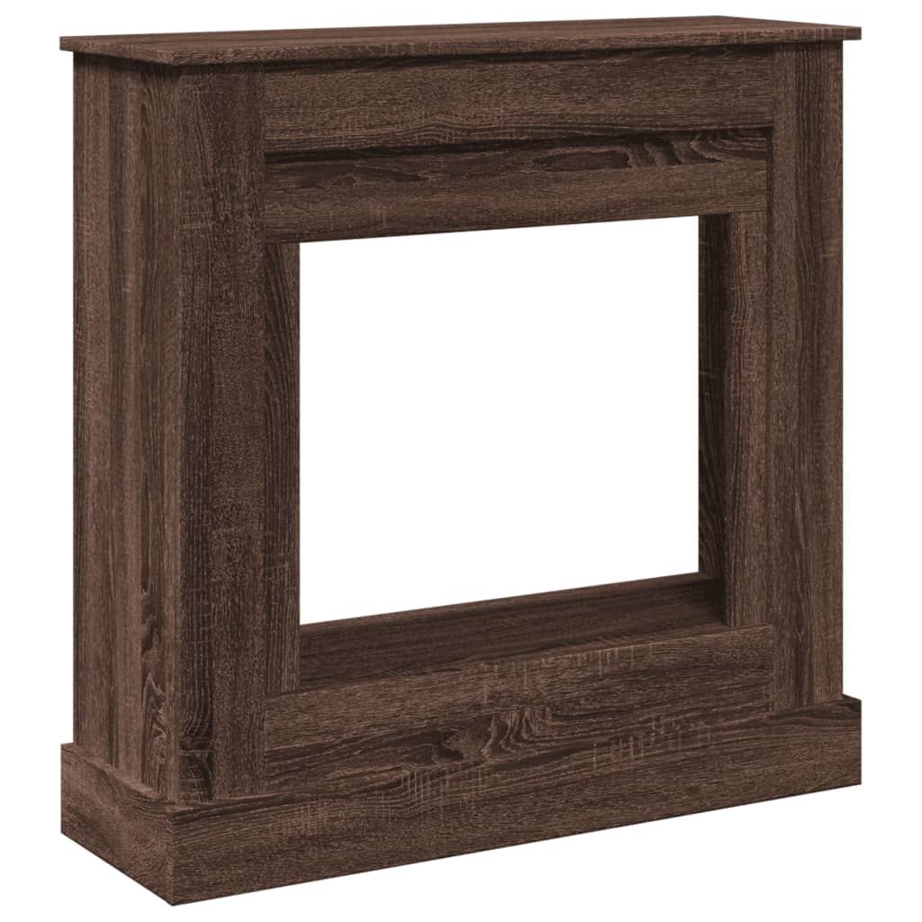 Kaminumrandung Braun Eichen-Optik 90x30x90 cm Holzwerkstoff