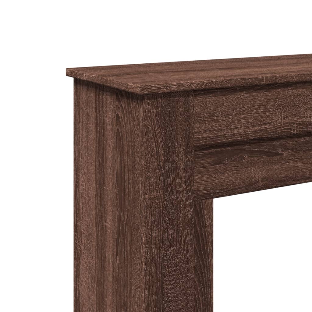 Kaminumrandung Braun Eichen-Optik 90x30x90 cm Holzwerkstoff
