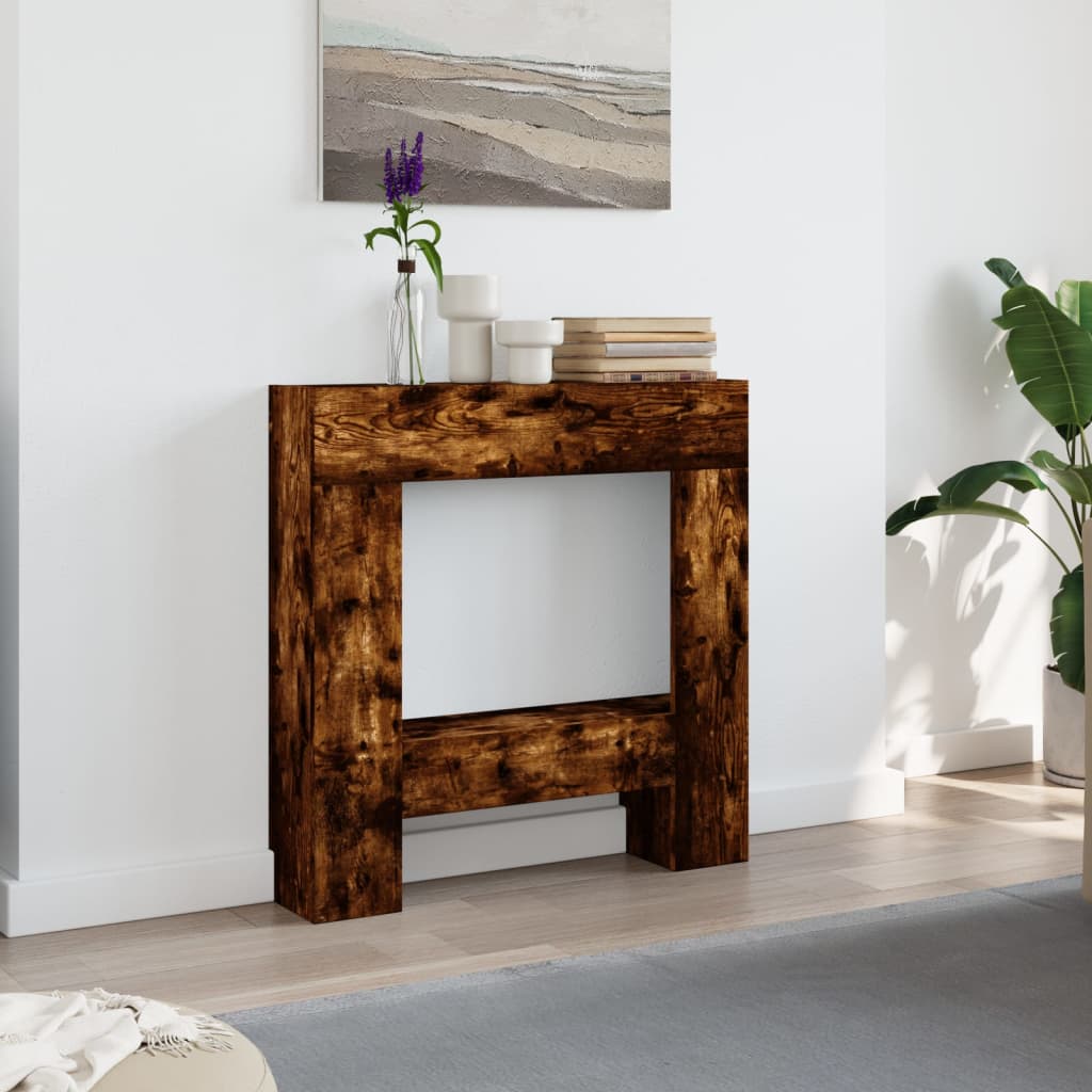 Kaminumrandung Räuchereiche 81x18x82 cm Holzwerkstoff
