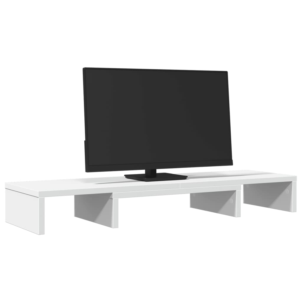 Monitorständer Verstellbar Weiß 80x24x10,5 cm Holzwerkstoff