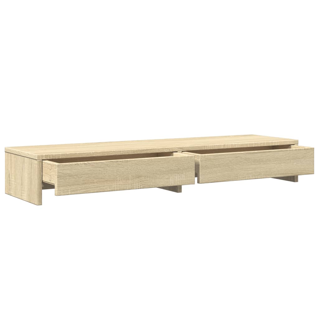 Monitorständer mit Schubladen Sonoma-Eiche 100 x 27 x 15 cm Holzwerkstoff