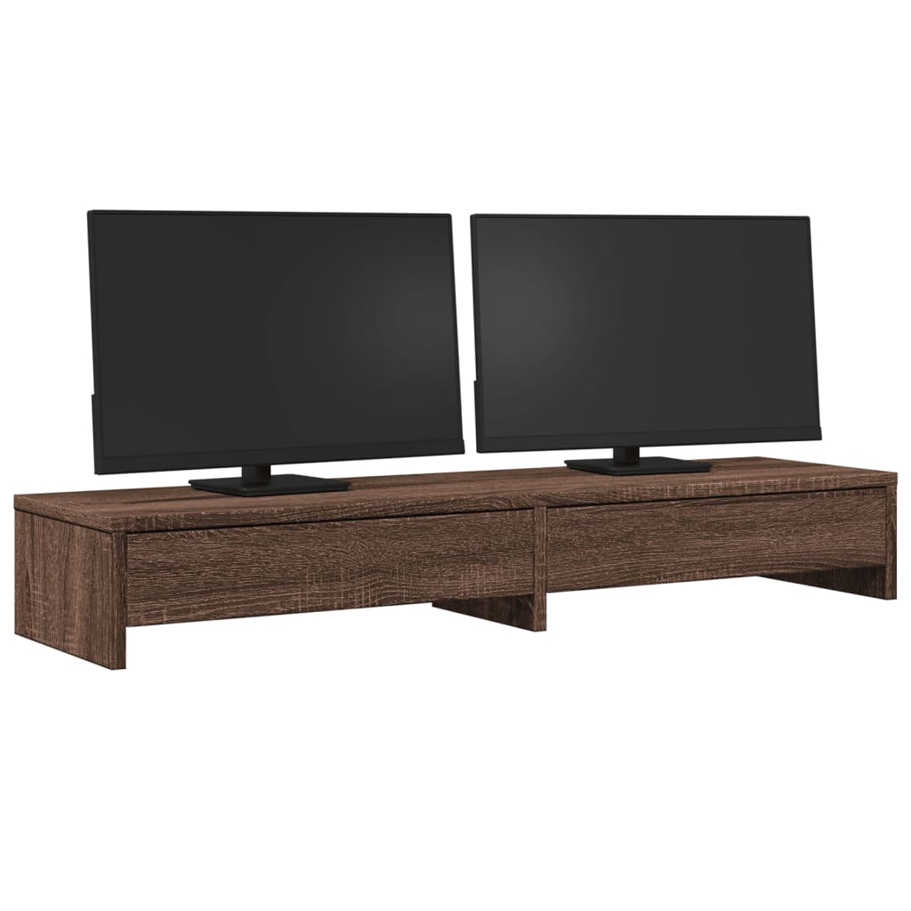 Monitorständer mit Schubladen Eichen-Optik 100x27x15 cm