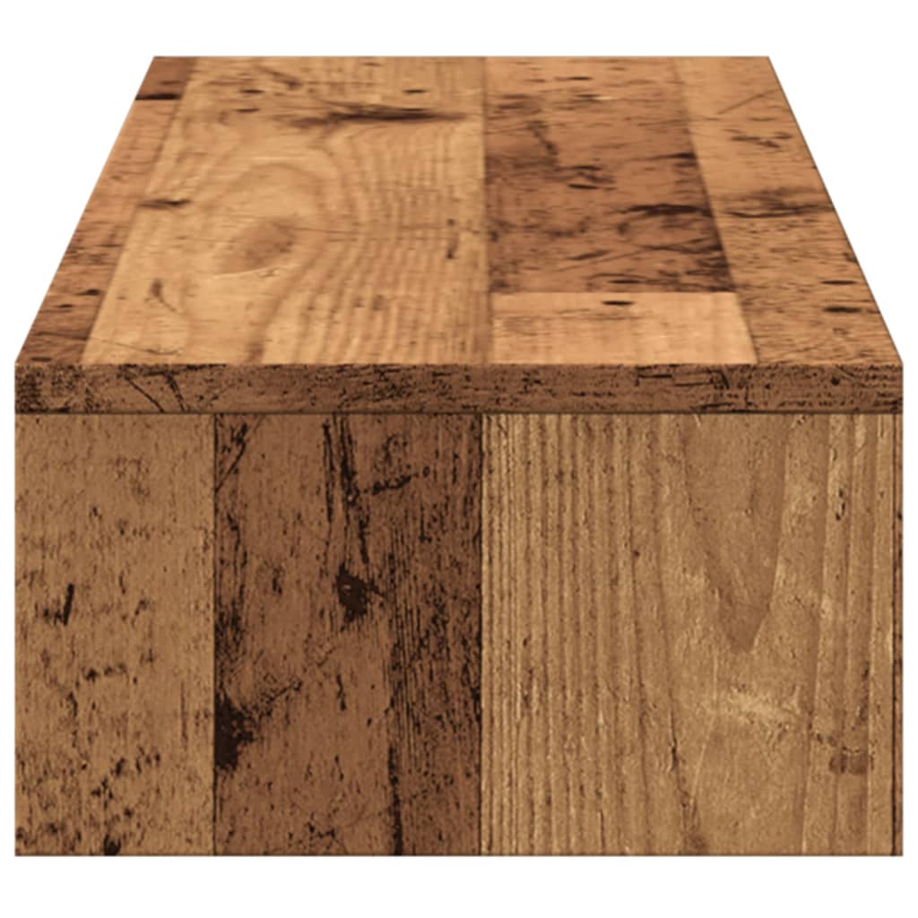 Monitorständer mit Schubladen Altholz-Optik 100x27x15 cm