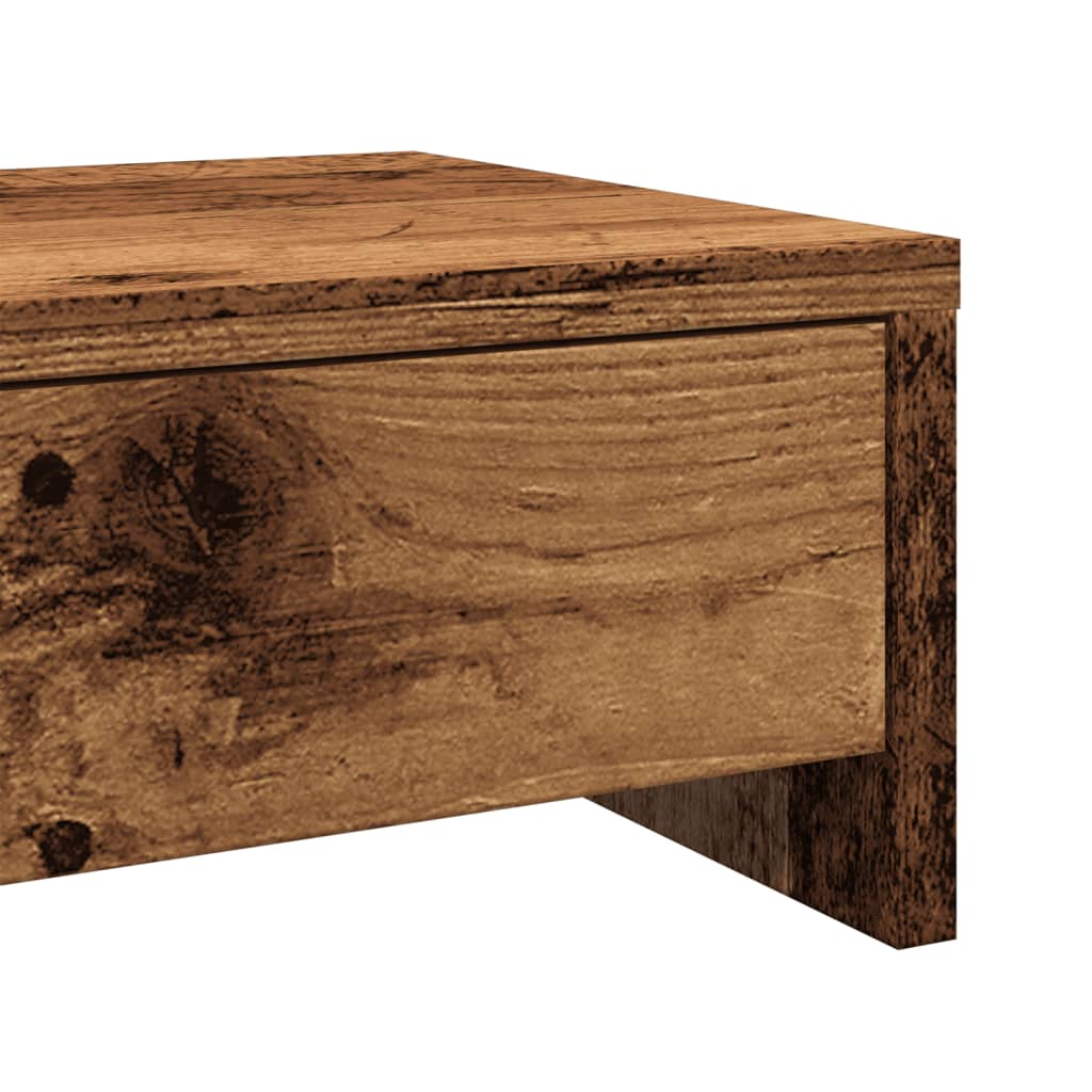 Monitorständer mit Schubladen Altholz-Optik 100x27x15 cm