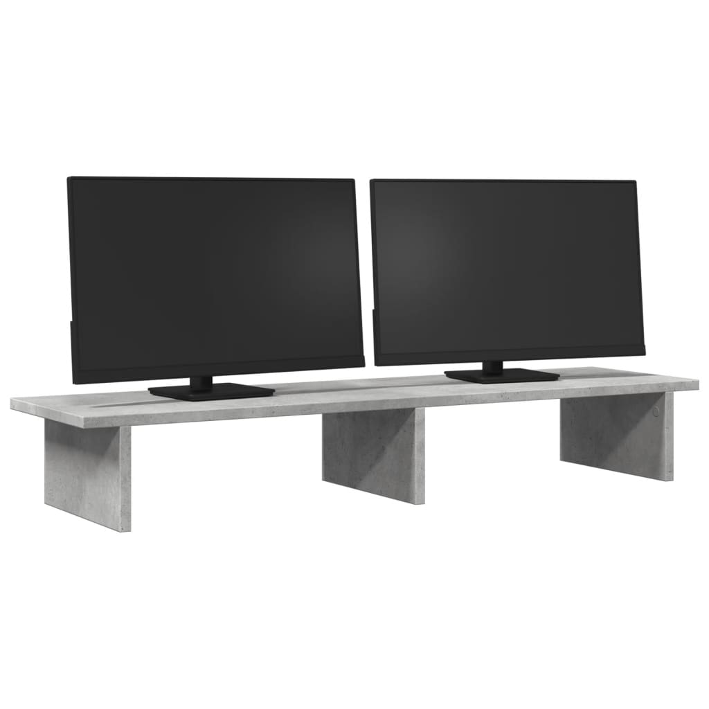 Monitorständer Betongrau 100x27x15 cm Holzwerkstoff