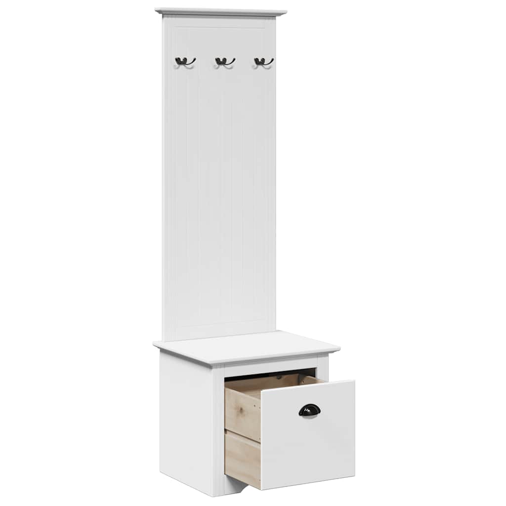 Flurschrank mit Haken BODO Weiß 50x40x157 cm