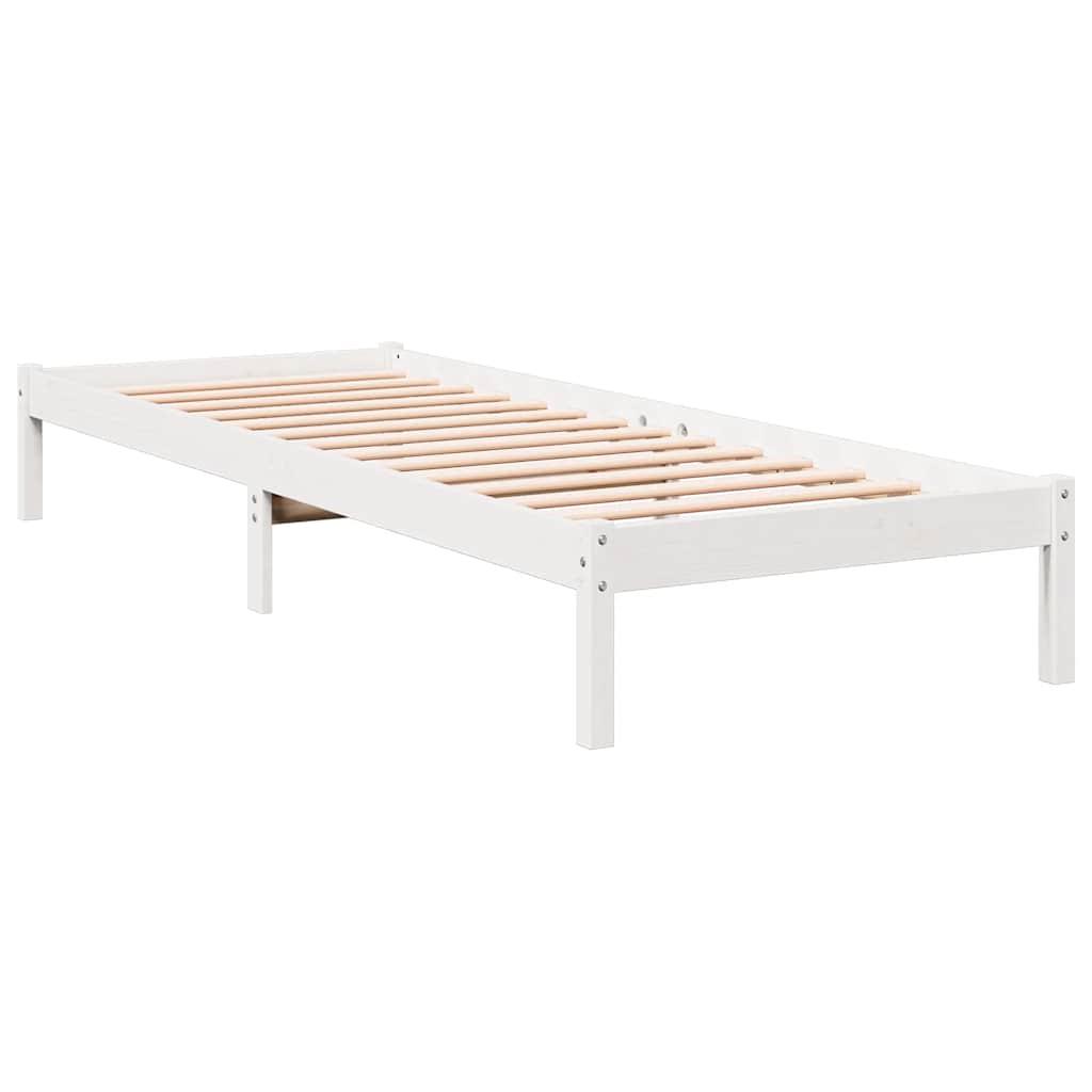 Massivholzbett Extra Lang ohne Matratze Weiß 100x210 Kieferholz
