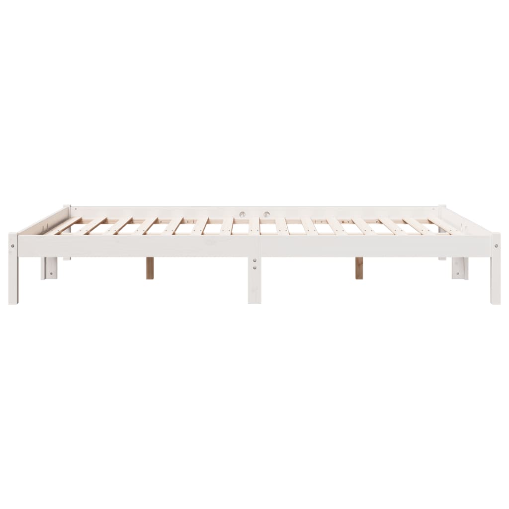 Massivholzbett Extra Lang ohne Matratze Weiß 160x220 Kieferholz