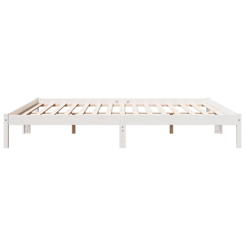 Massivholzbett Extra Lang ohne Matratze Weiß 200x220 Kieferholz
