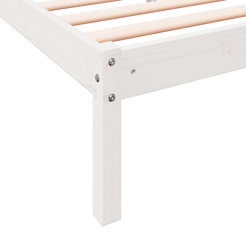 Massivholzbett Extra Lang ohne Matratze Weiß 200x220 Kieferholz