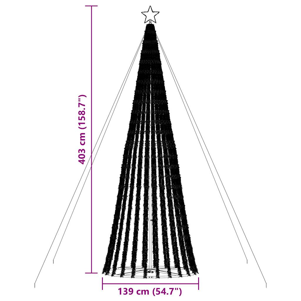 LED Weihnachtsbaum 1028 LEDs Warmweiß 403 cm