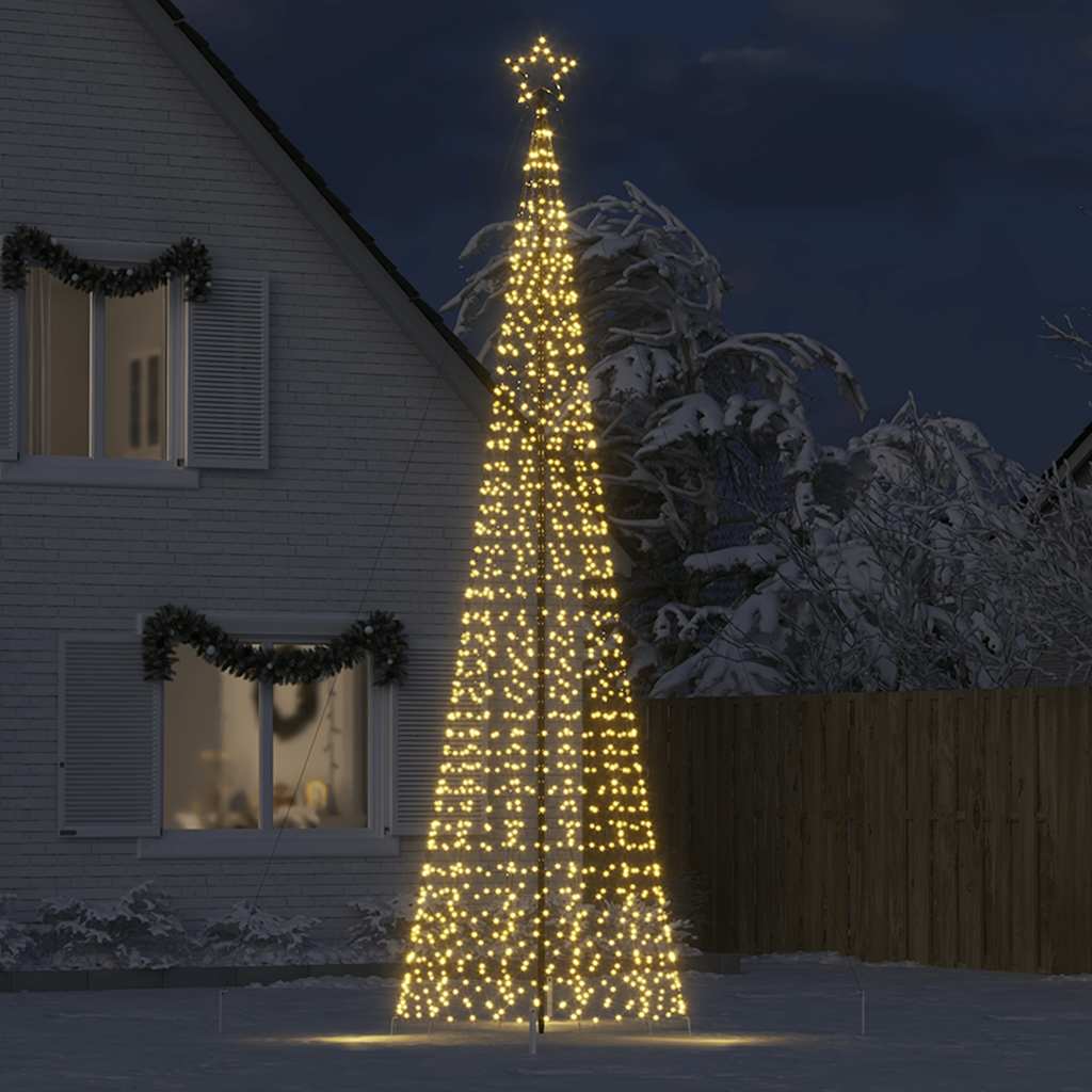LED Weihnachtsbaum mit Erdspießen 1534 LEDs Warmweiß 500 cm
