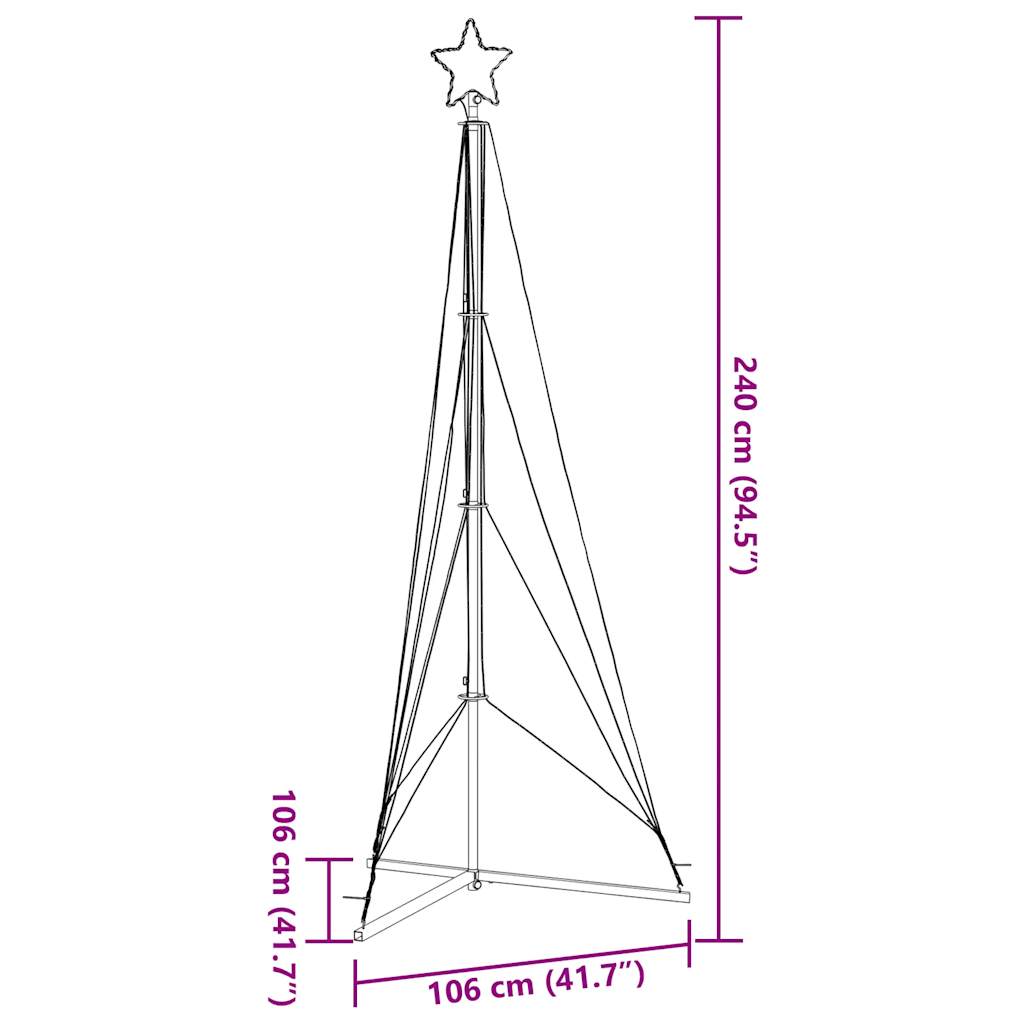 LED Weihnachtsbaum 483 LEDs Warmweiß 240 cm