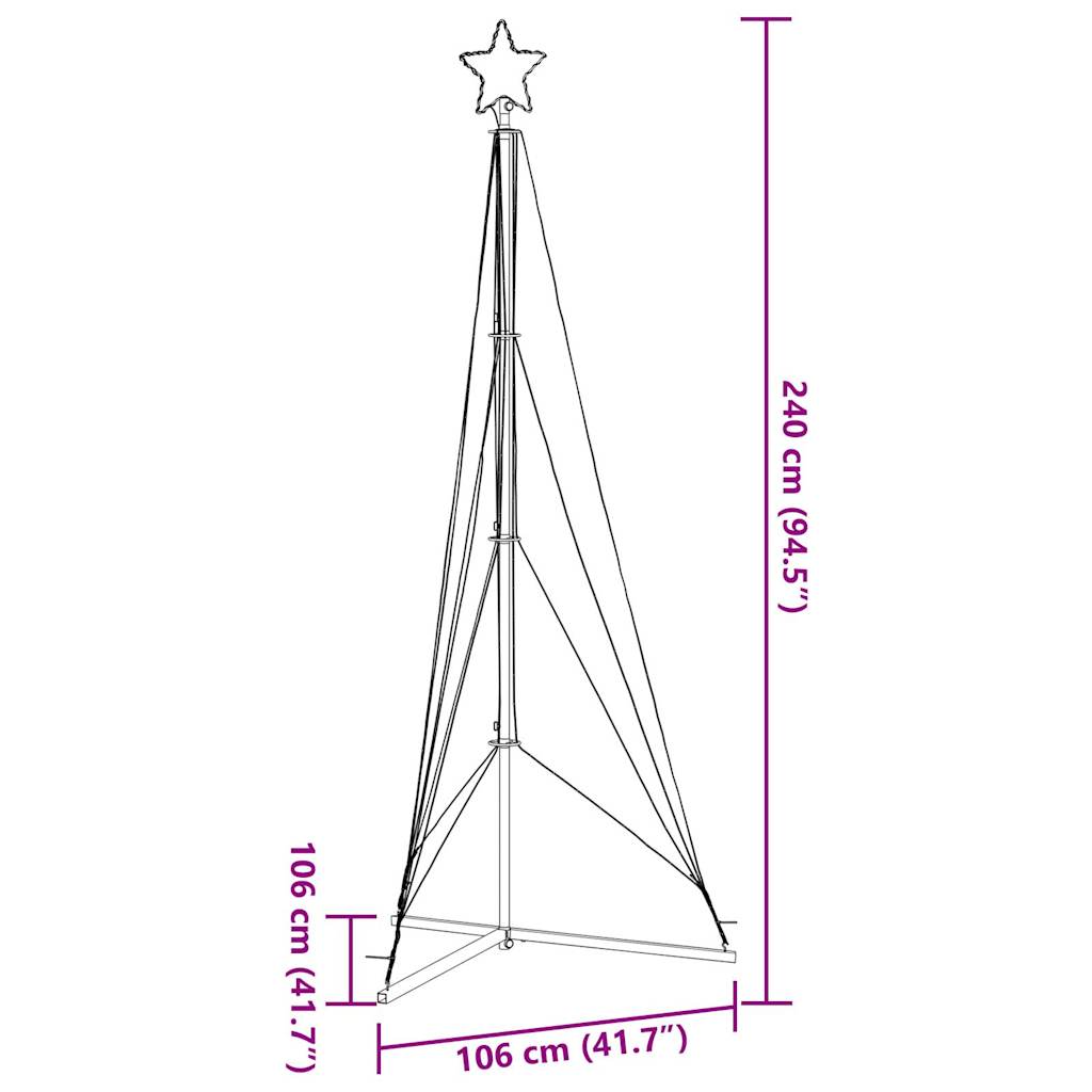 LED Weihnachtsbaum 483 LEDs Kaltweiß 240 cm