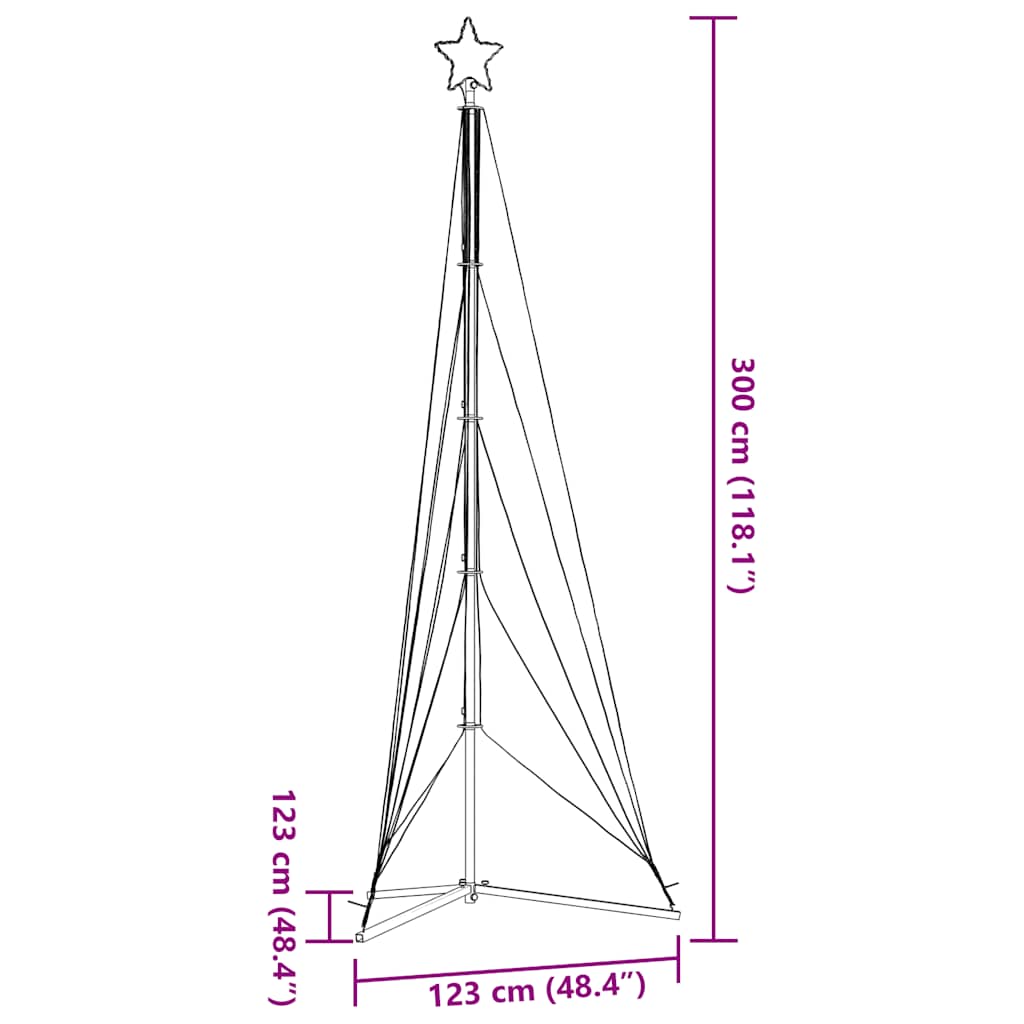 LED Weihnachtsbaum 525 LEDs Blau 302 cm
