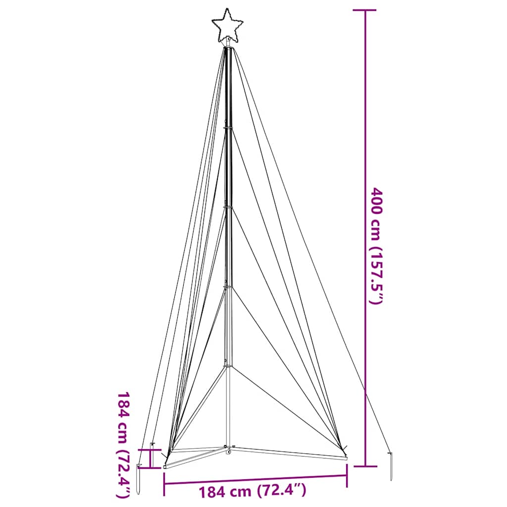 LED Weihnachtsbaum 615 LEDs Blau 404,5 cm