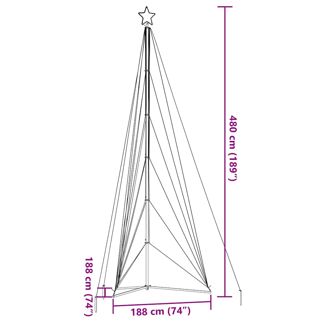 LED Weihnachtsbaum 861 LEDs Kaltweiß 478 cm