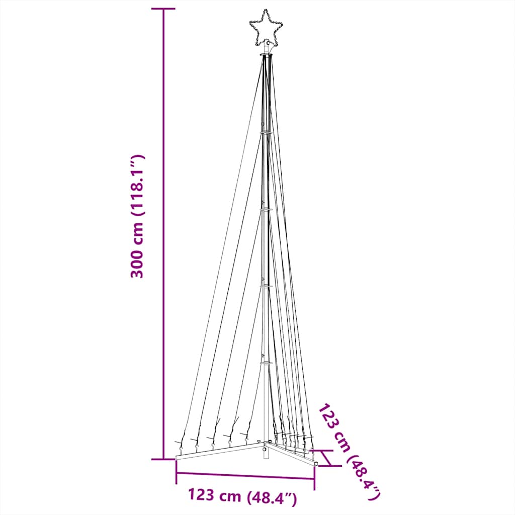 LED Weihnachtsbaum 495 LEDs Mehrfarbig 300,5 cm