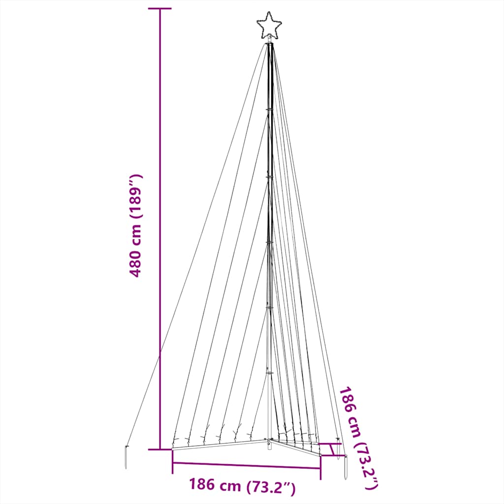 LED Weihnachtsbaum 789 LEDs Kaltweiß 476 cm