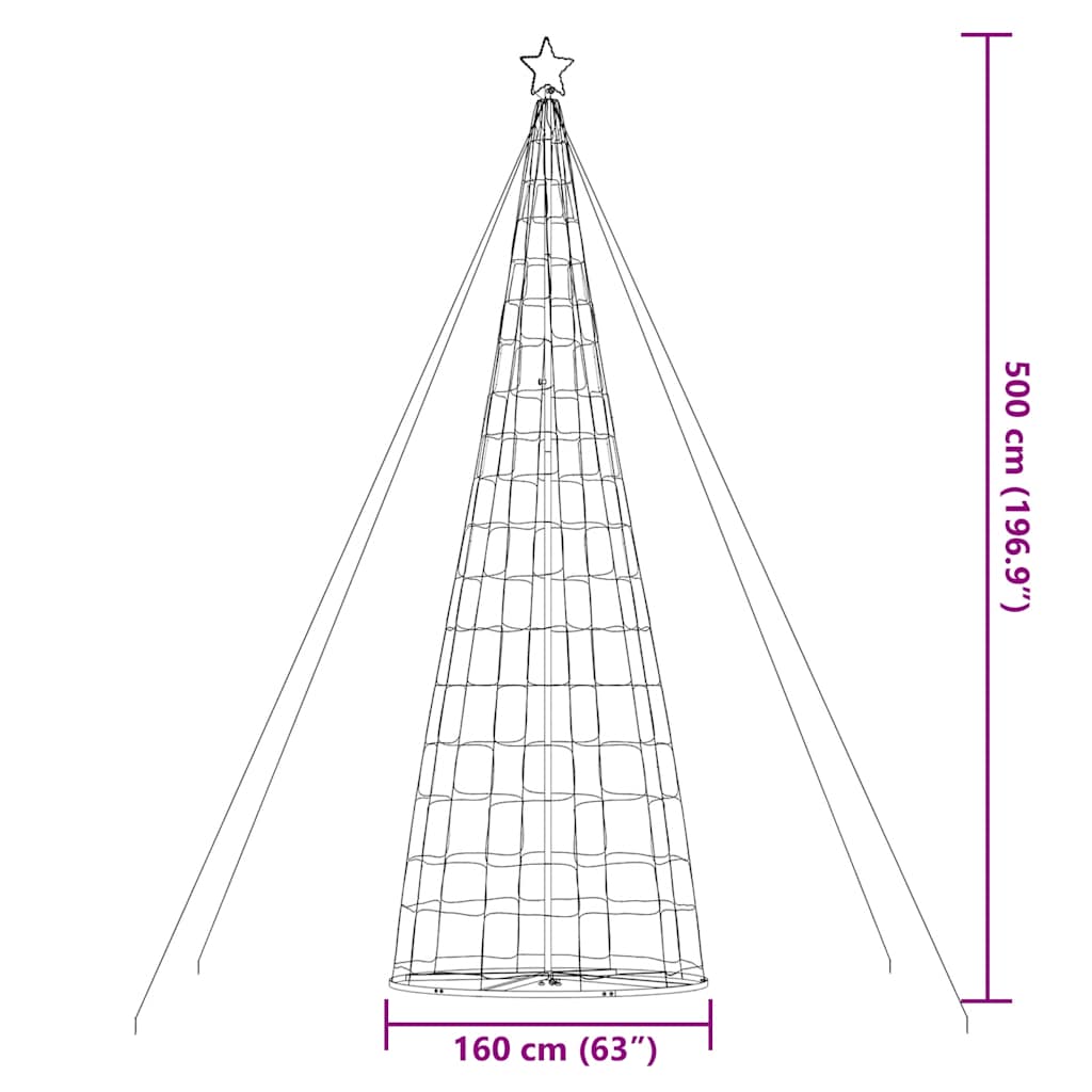 LED Weihnachtsbaum 1534 LEDs Blau 500 cm