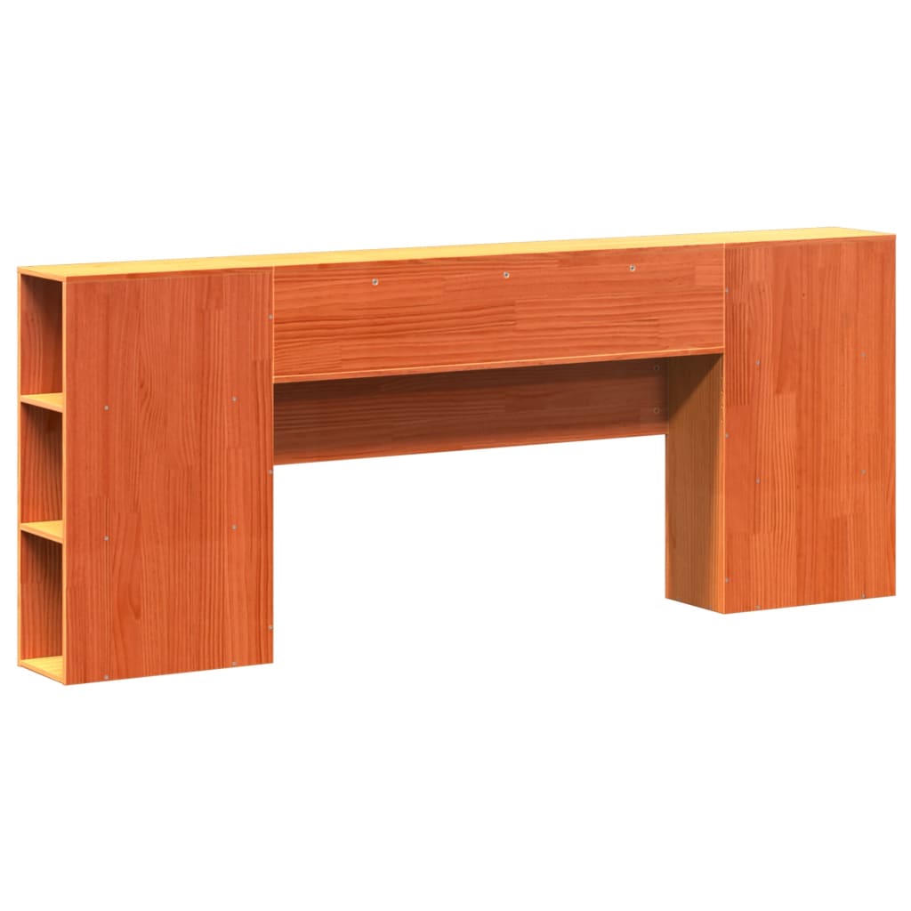 Kopfteil mit Stauraum Wachsbraun 200 cm Massivholz Kiefer