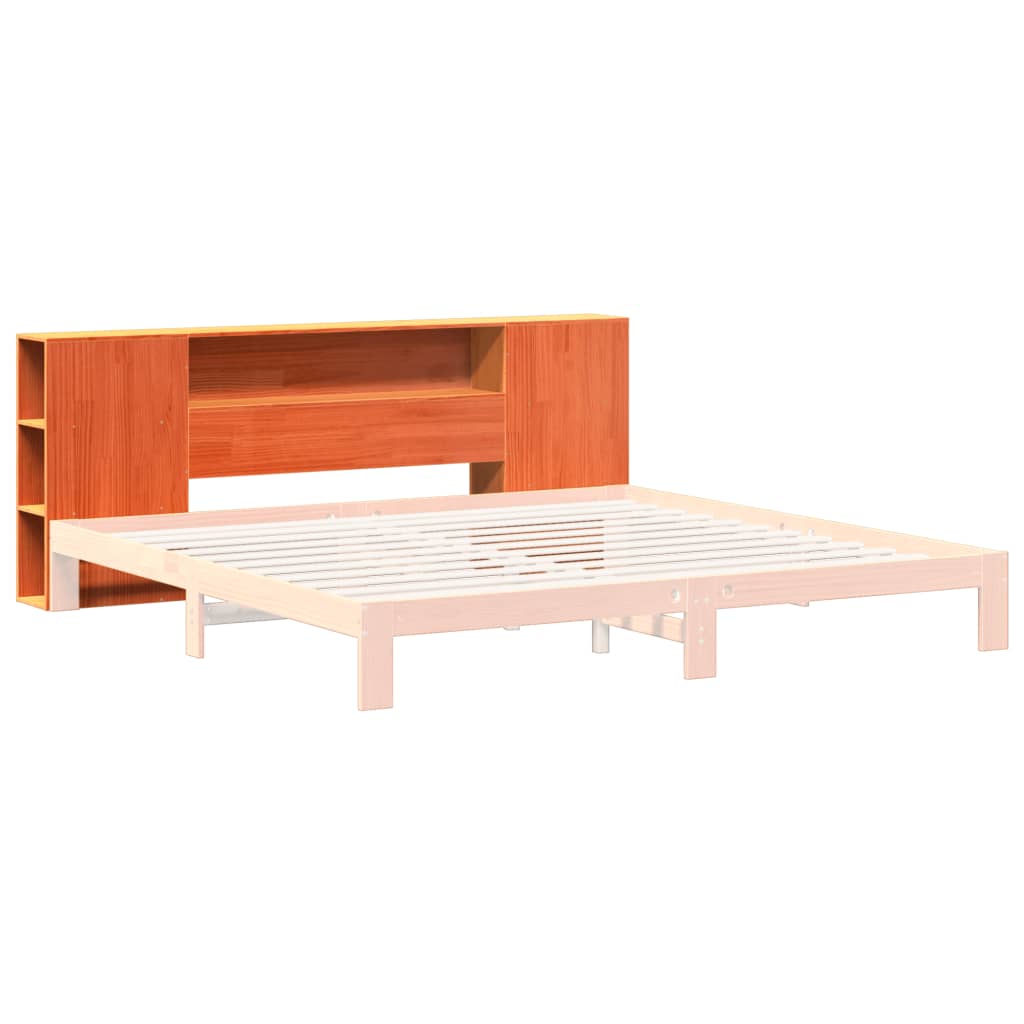 Kopfteil mit Stauraum Wachsbraun 200 cm Massivholz Kiefer