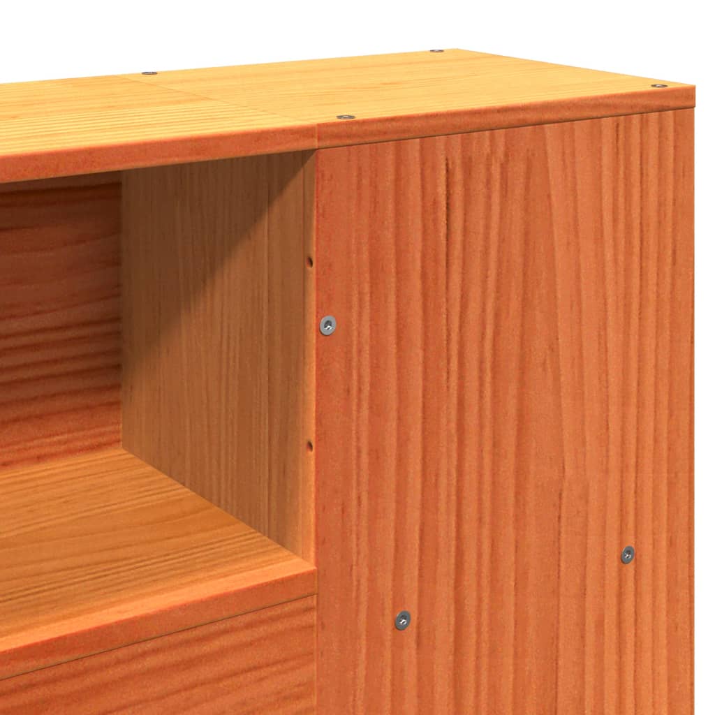 Kopfteil mit Stauraum Wachsbraun 200 cm Massivholz Kiefer