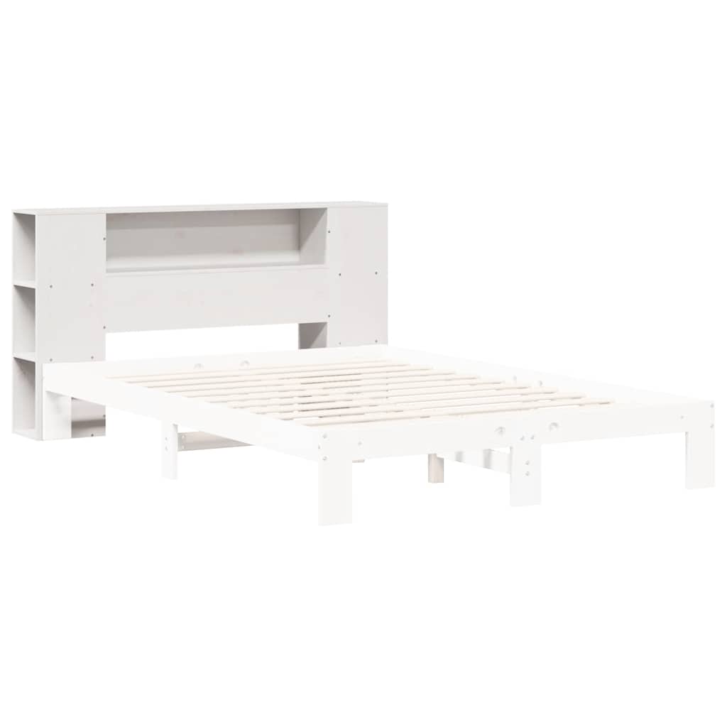 Kopfteil mit Stauraum Weiß 150 cm Massivholz Kiefer