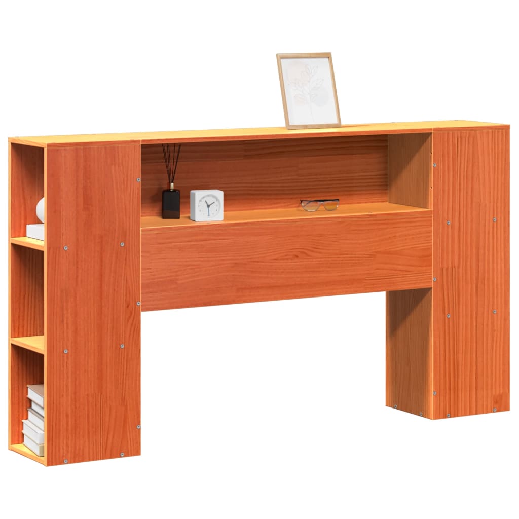 Kopfteil mit Stauraum Wachsbraun 140 cm Massivholz Kiefer
