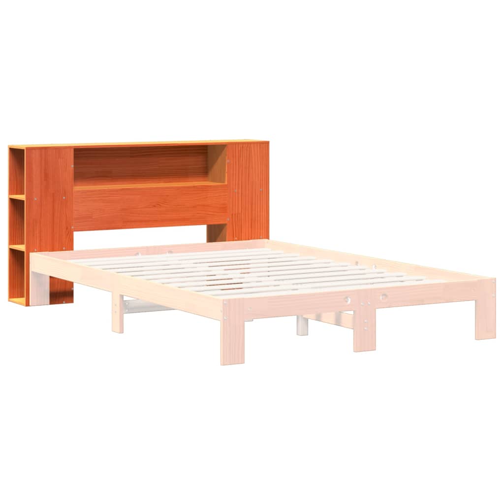 Kopfteil mit Stauraum Wachsbraun 140 cm Massivholz Kiefer