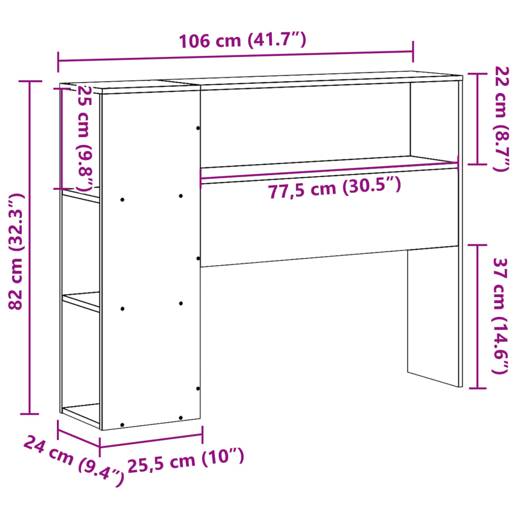 Kopfteil mit Stauraum Wachsbraun 100 cm Massivholz Kiefer