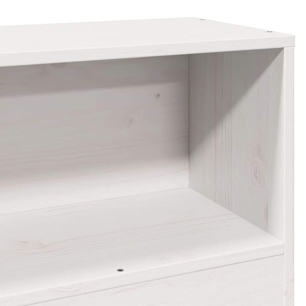 Kopfteil mit Stauraum Weiß 75 cm Massivholz Kiefer