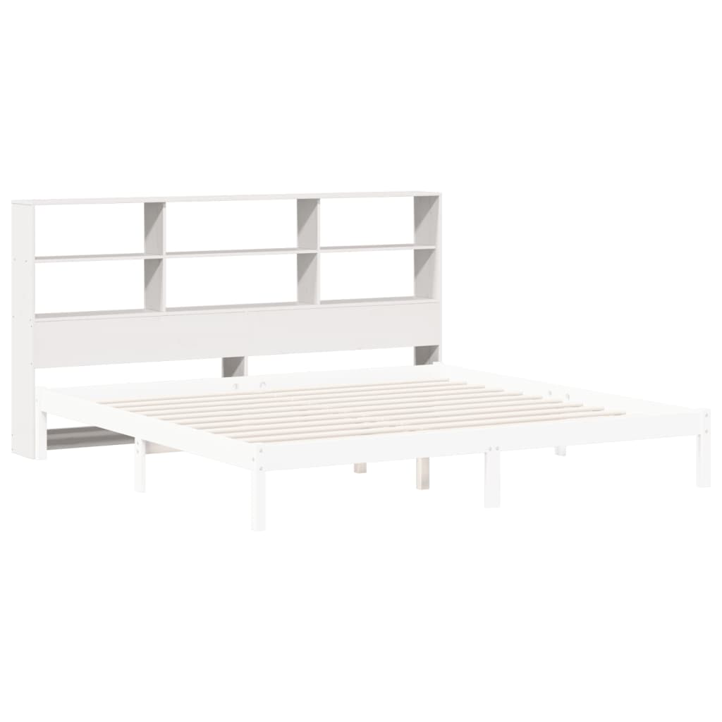 Kopfteil mit Stauraum Weiß 180 cm Massivholz Kiefer